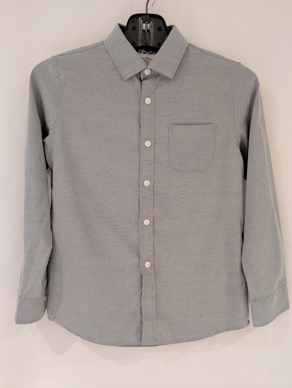 Youth London Prodigy Long-Sleeve Button-Up Shirt in Light Blue/Gray